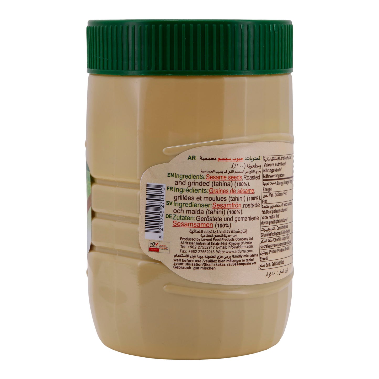 Sesampaste | Tahini | Perfekt für Dips, Soßen & Dressings, wiederverschließbar | 400 g