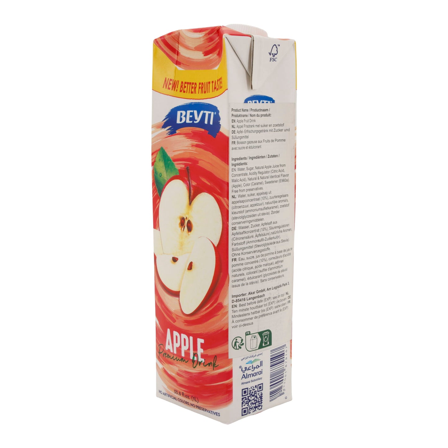 Apfel-Fruchtdrink | Mit Zucker und Süßungsmittel | Beyti meyve suyu cesitler | Erfrischungsgetränk aus Apfelsaftkonzentrat | 1 Liter