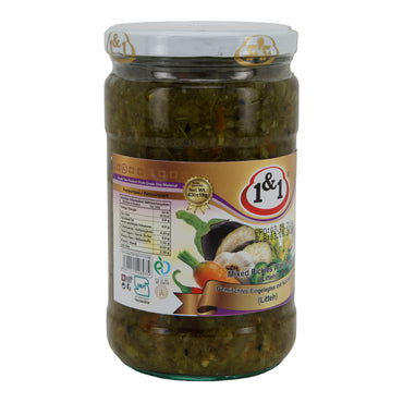 Littech 1&1 | Gemischtes eingelegtes Gemüse mit Kräutern | Traditionell persisch | 630 g (Abtropfgewicht 189 g)