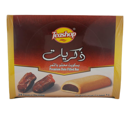 Dattelbiskuits Teashop | Premium Date Filled Bar | Gebäck | 24 Stück (456 g)