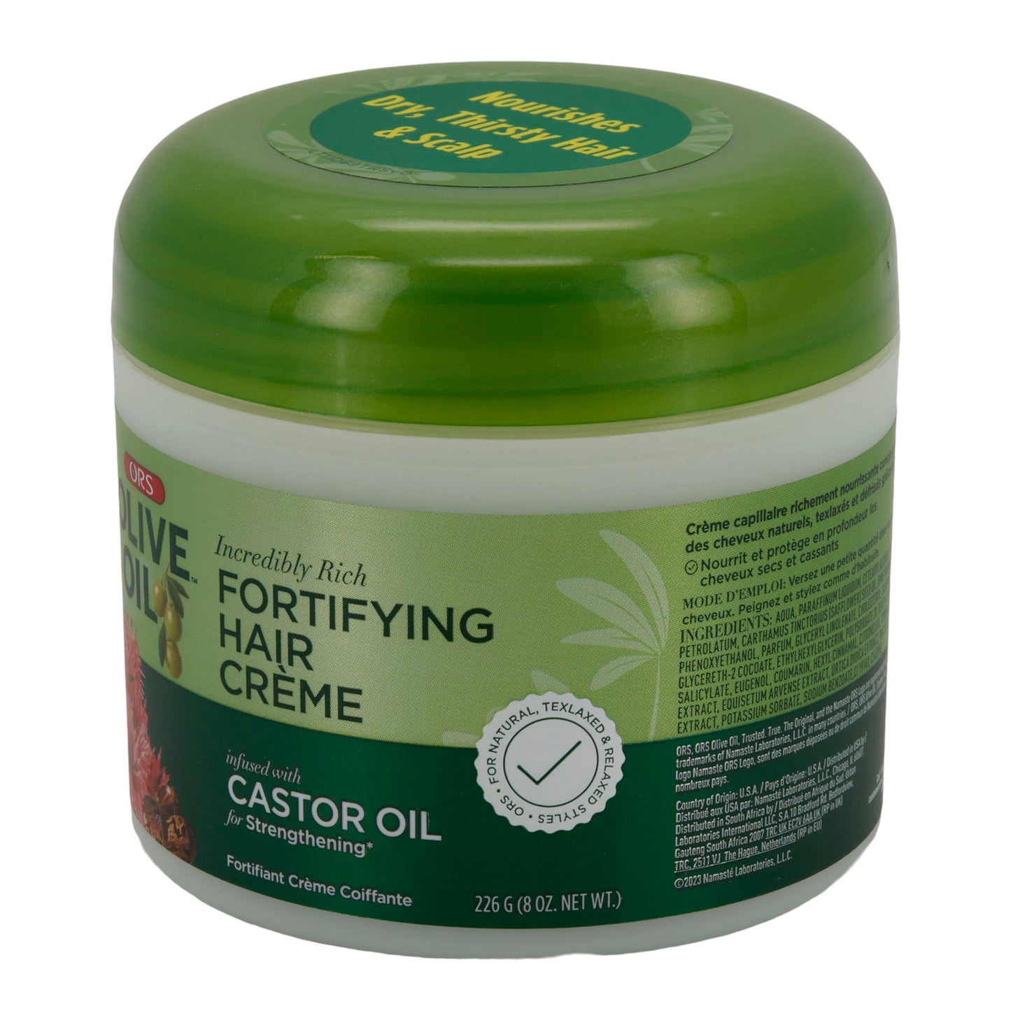 Crème ORS Olive Oil Versterkende Haarcrème | Zijdezacht Haar | Met Castor- en Olijfolie | 226 g