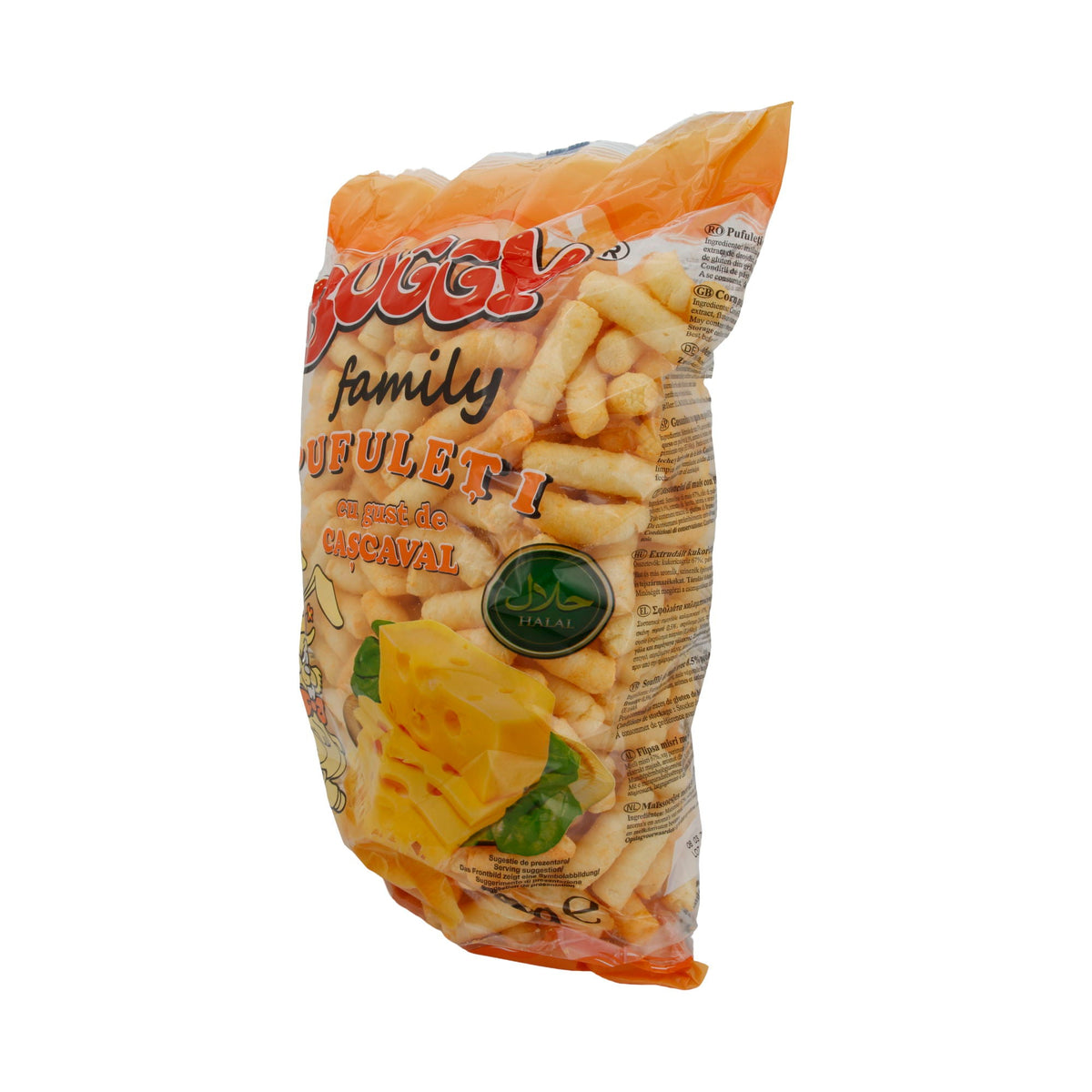 Pufuleti Buggy Family | Knusprig mit Käsegeschmack | Perfekter Snack für die ganze Familie | 150 g |