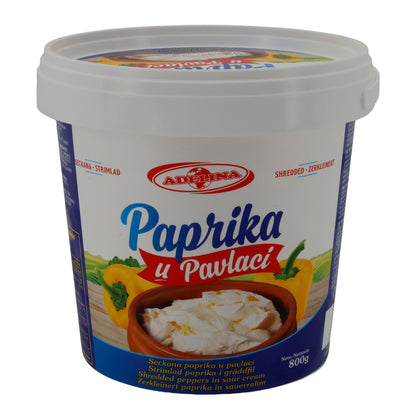 Balkan-Paprika Adelina Paprika u Pavlaci | Paprika in Sauerrahm | Traditionell, cremig | 800 g