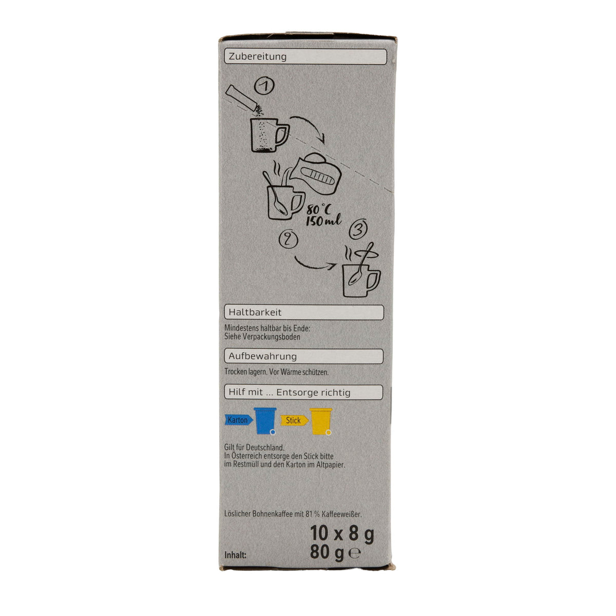 NESCAFÉ 2in1 Fein Cremig | Löslicher Kaffee mit Kaffeeweißer | 10 Sticks | 80 g