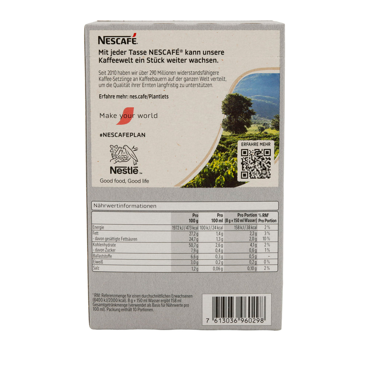 NESCAFÉ 2in1 Fein Cremig | Löslicher Kaffee mit Kaffeeweißer | 10 Sticks | 80 g
