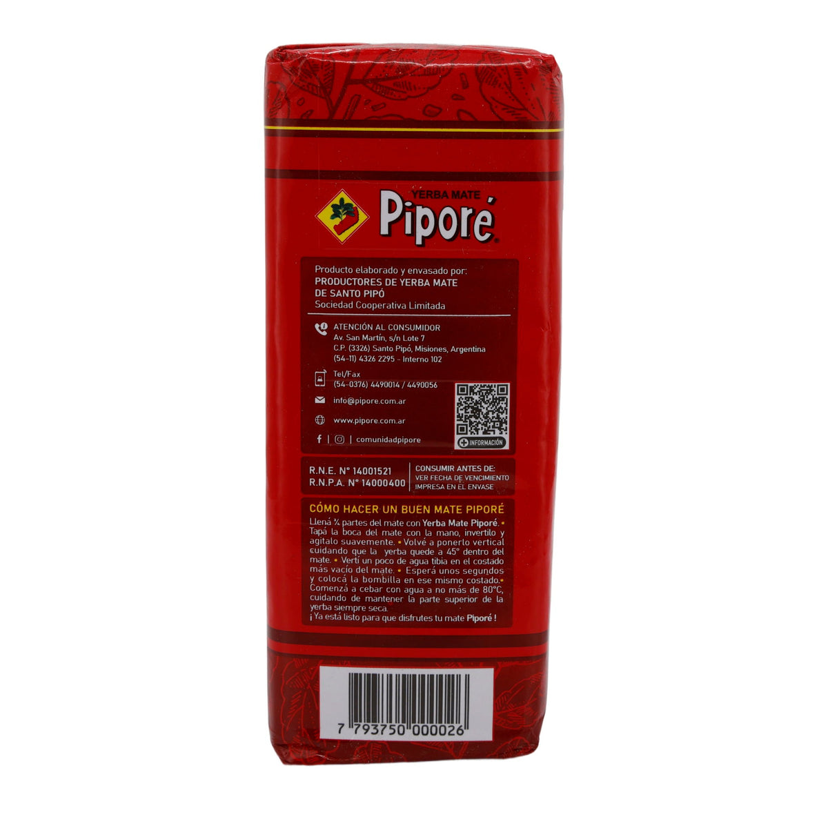 Yerba Mate Tee Piporé Clásica | Traditionell, glutenfrei und mit natürlicher Reifung | 500 g Packung PIPORE