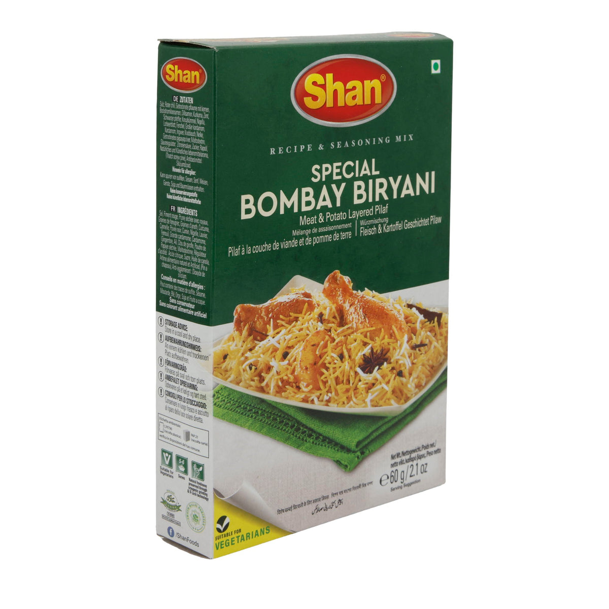 Gewürzmischung Shan | Special Bombay Biryani | Für Fleisch- & Kartoffel-Pilaf | 60 g