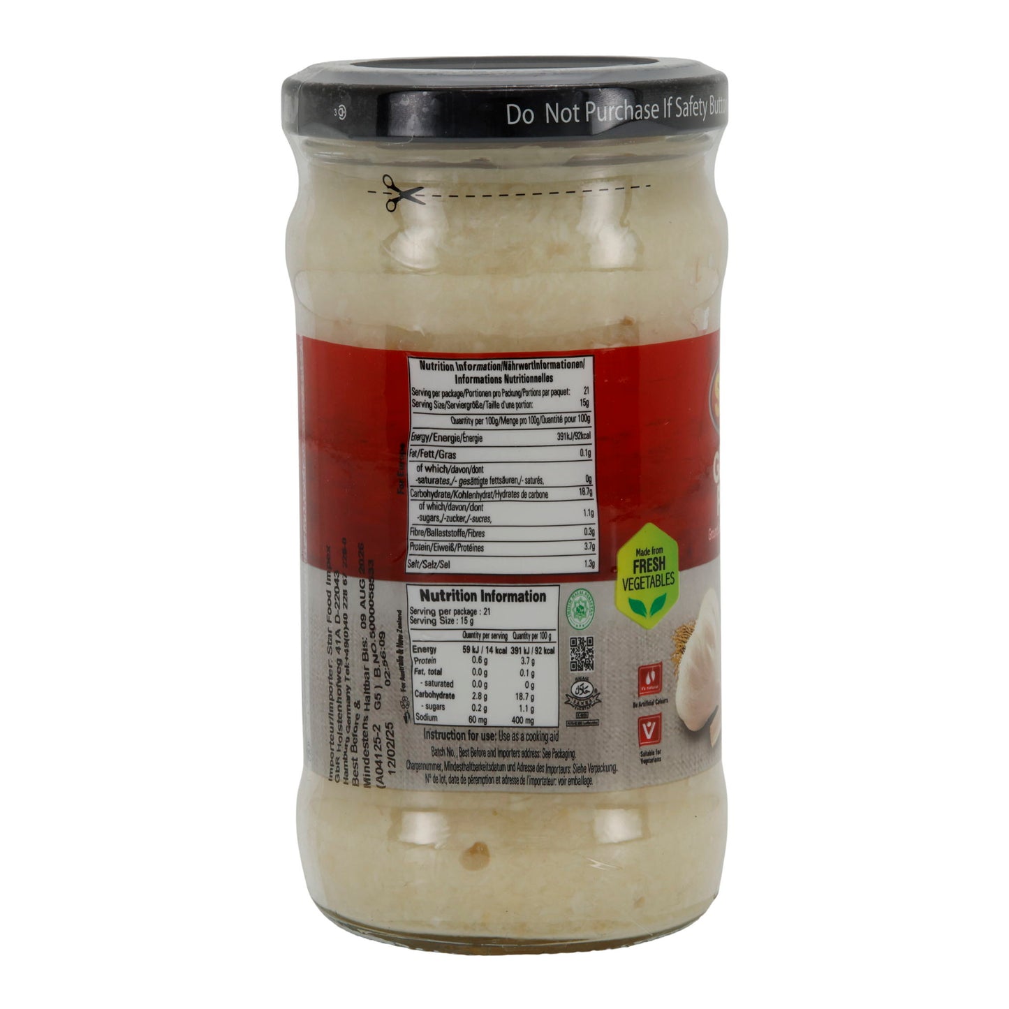 Knoflookpasta Shan | Garlic Paste | van verse knoflook | 310 g glas