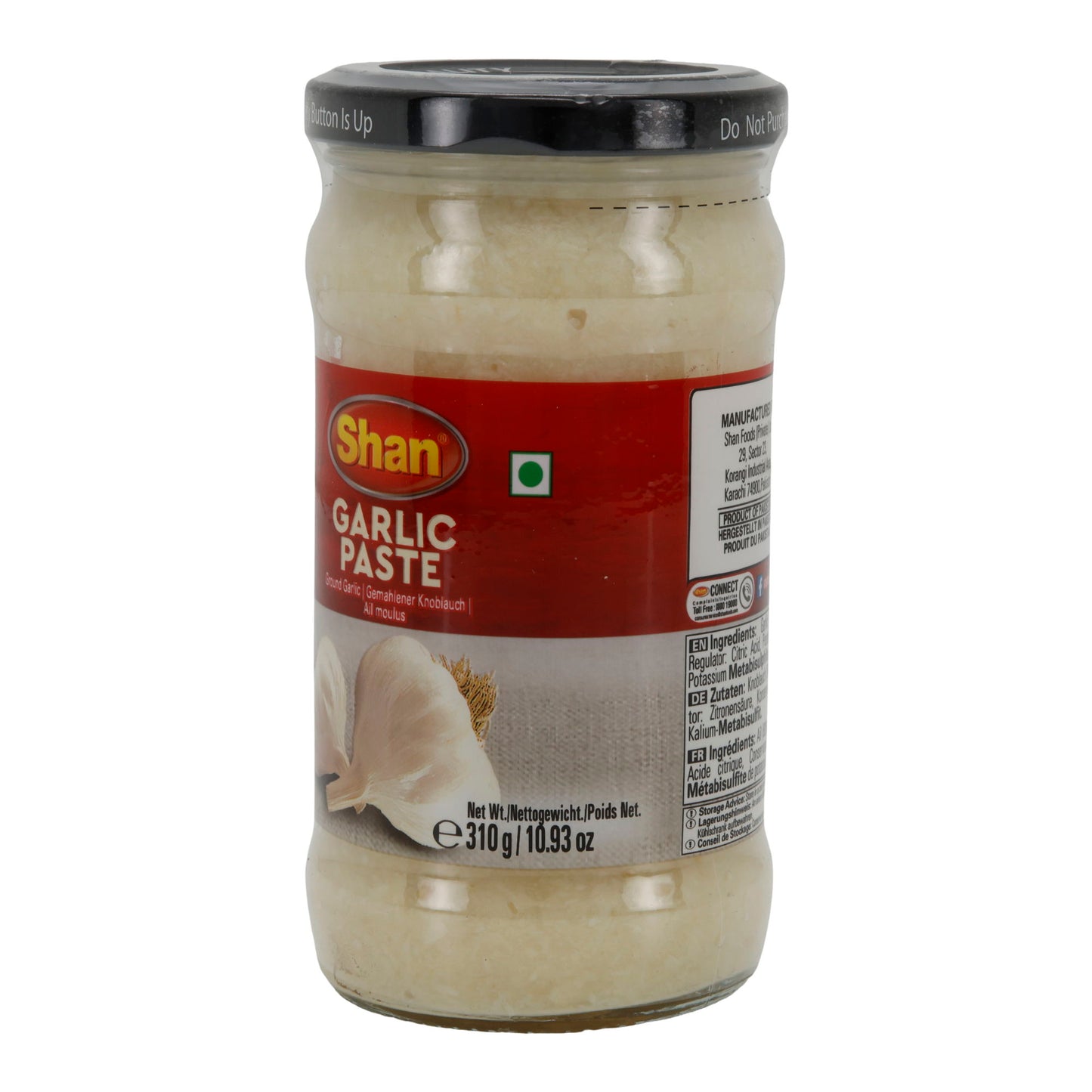 Knoflookpasta Shan | Garlic Paste | van verse knoflook | 310 g glas