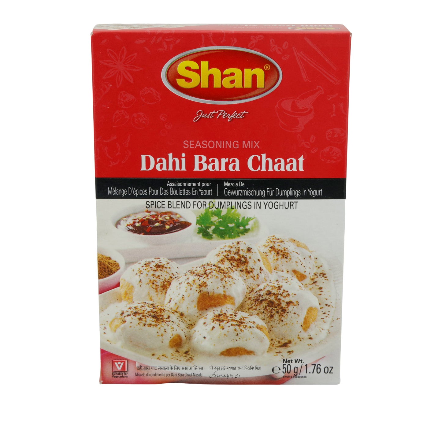 Dahi Bara Chaat Kruidenmix Shan | Pittige Mix | Voor Yoghurtballetjes | 50 g