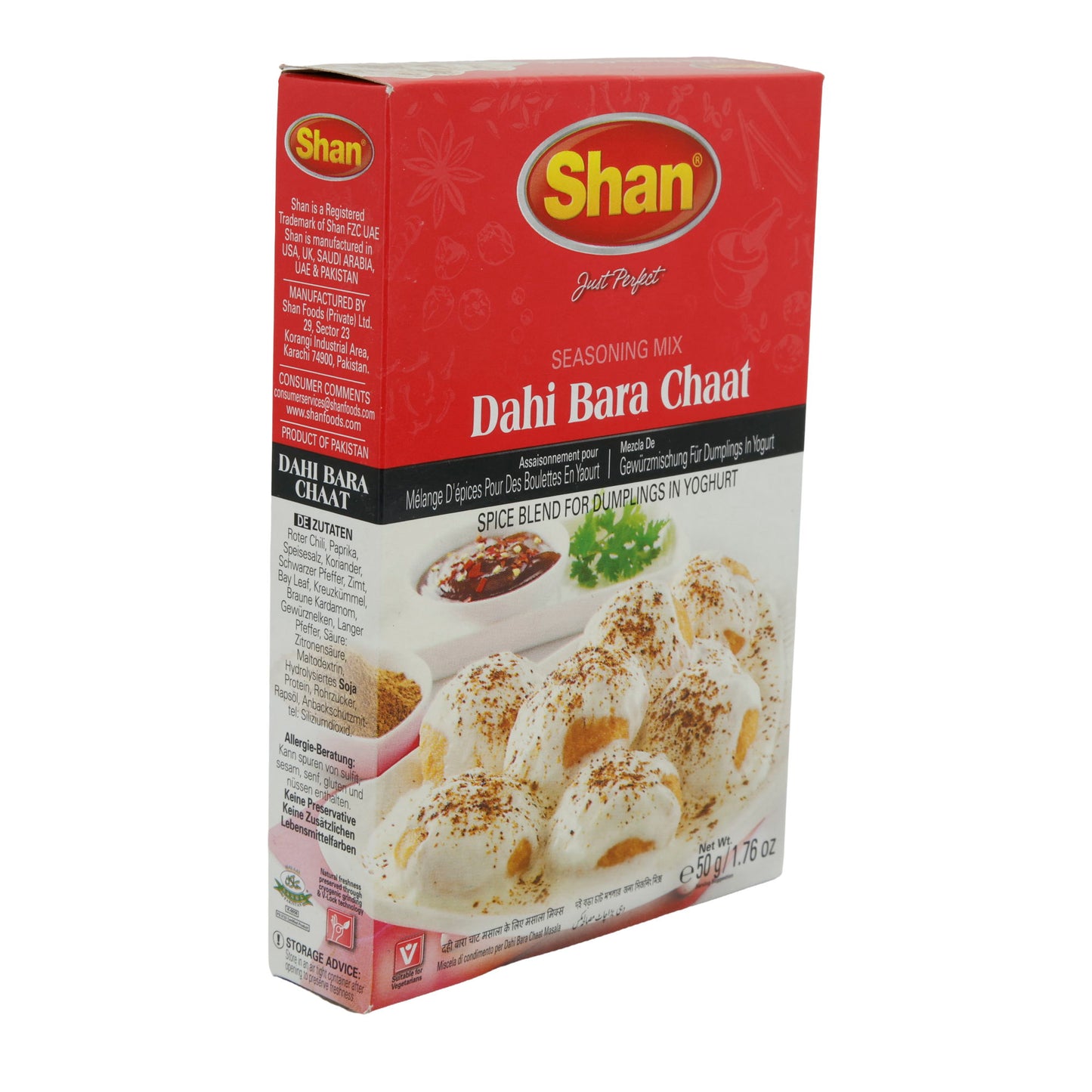 Dahi Bara Chaat Kruidenmix Shan | Pittige Mix | Voor Yoghurtballetjes | 50 g