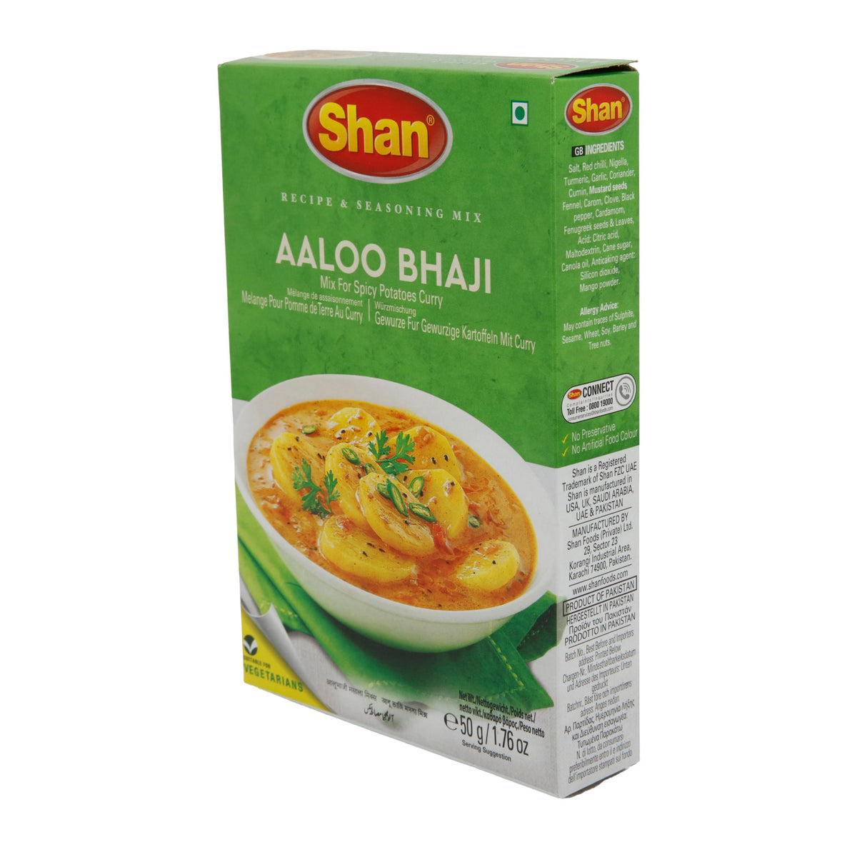 Aloo Bhaji Gewürzmischung Shan | Gewürze für würzige Kartoffeln mit Curry | 50 g
