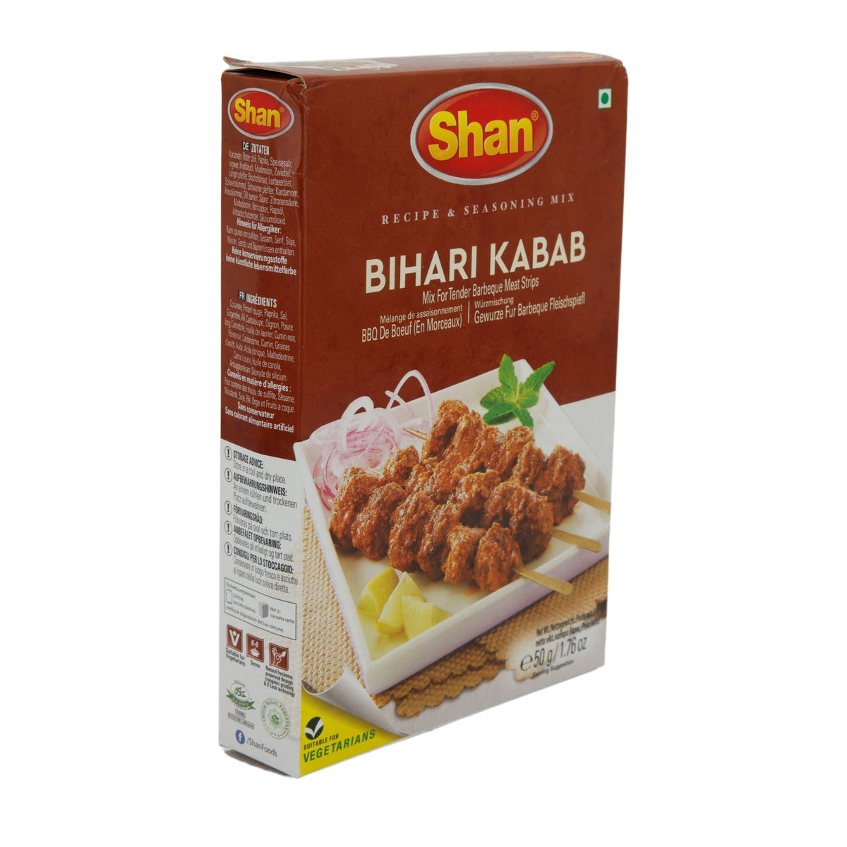 Gewürzmischung Shan | Bihari Kabab Gewürzmischung | BBQ-Würzmix für Fleischspieße | 50 g SHAN