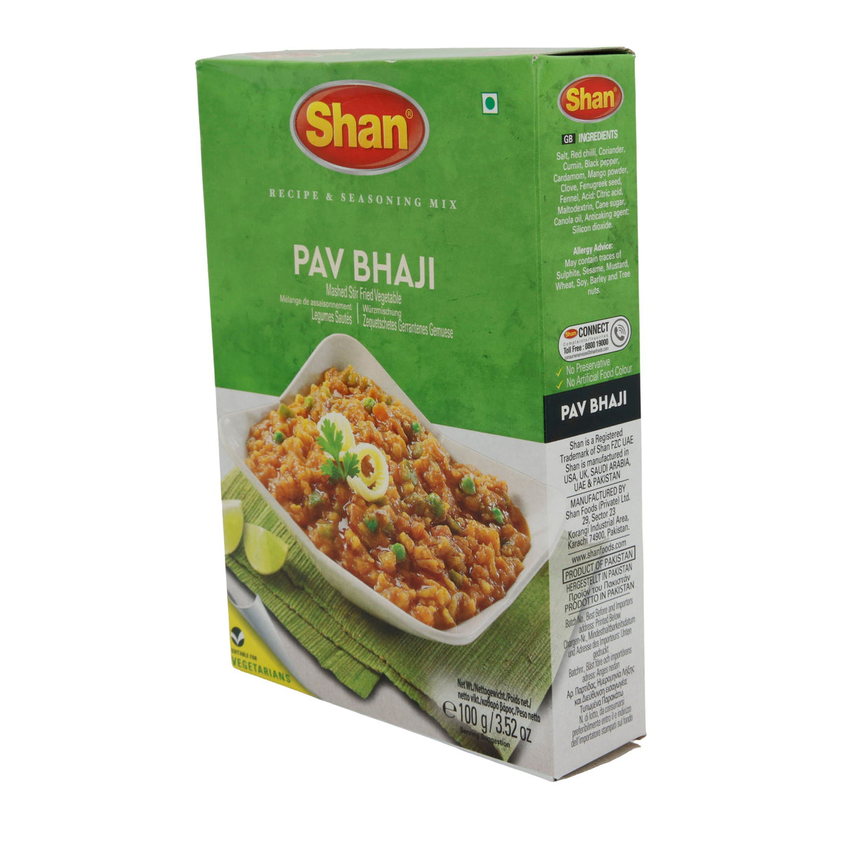 Gewürzmischung Shan | Pav Bhaji | Für zerstoßenes, gebratenes Gemüse | 100 g SHAN