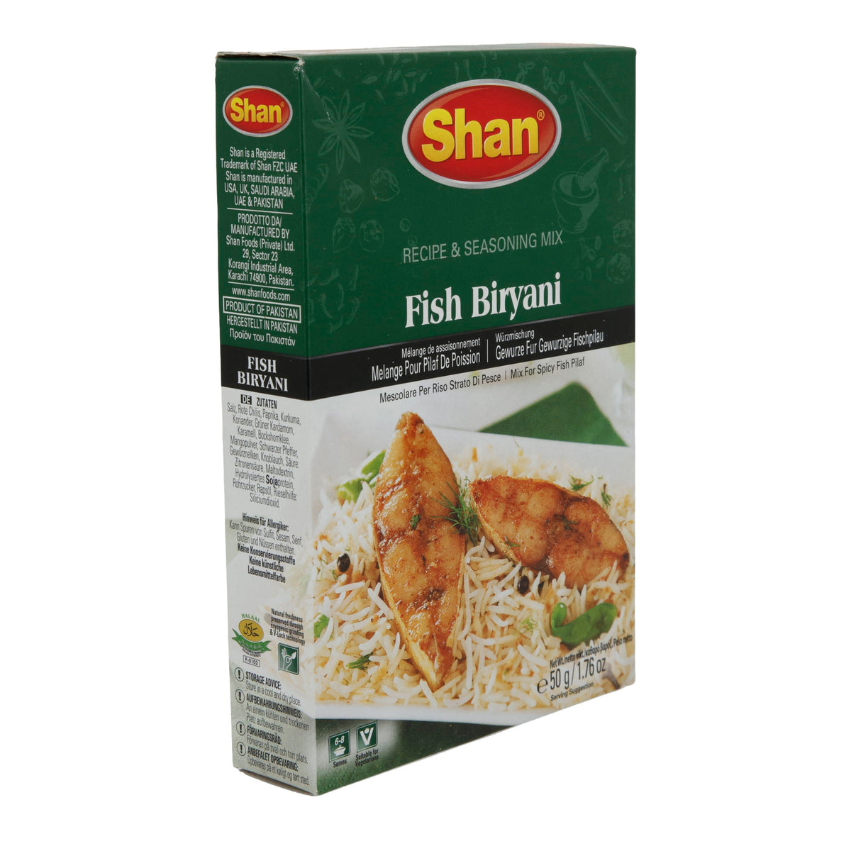 Fish Biryani Gewürzmischung Shan | Aromatische Mischung | Für würzigen Fischpilaf | 50 g SHAN