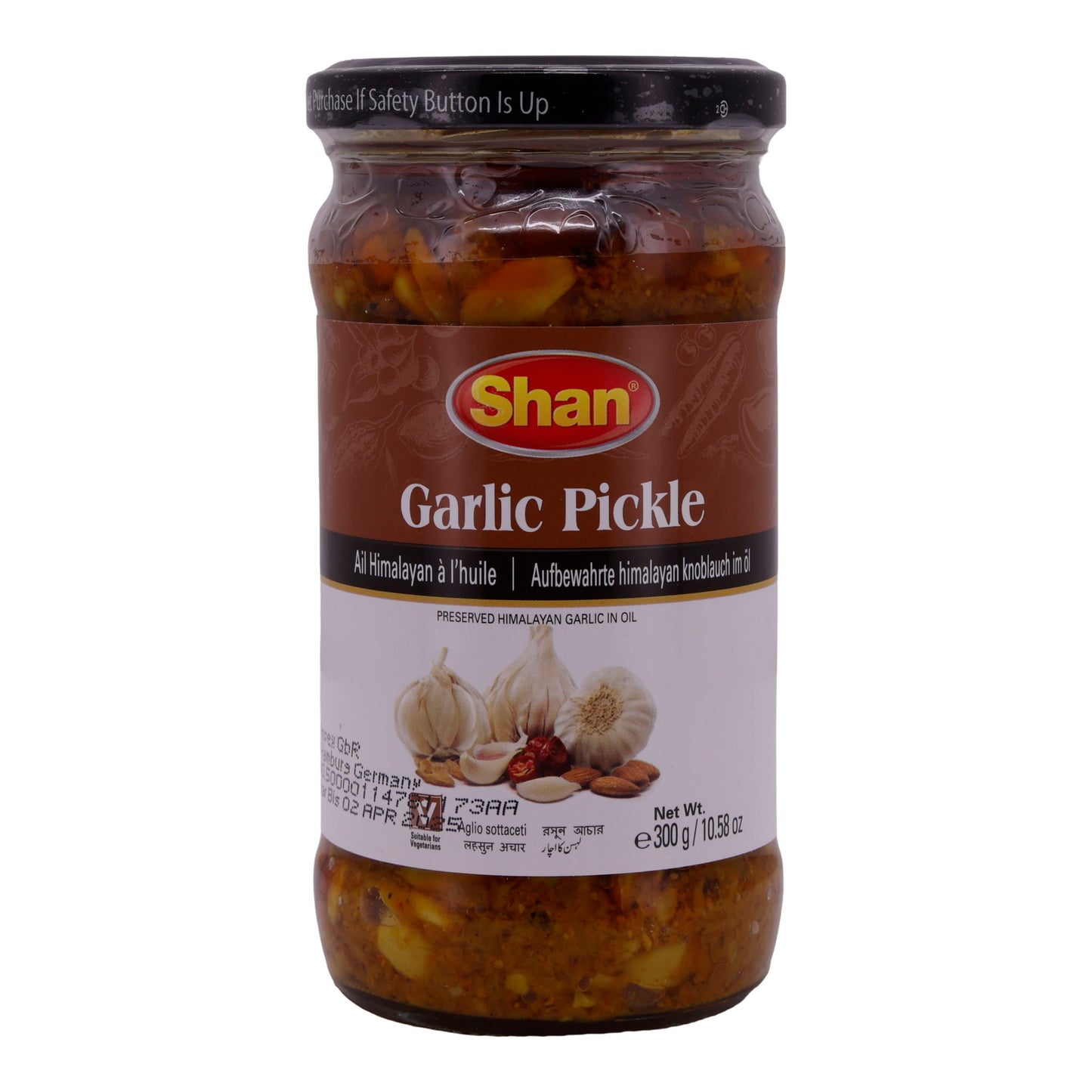 Garlic Pickle Shan | Aufbewahrter Himalaya-Knoblauch | In Öl | 300 g