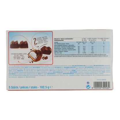 Schokoladengenuss Kinder Choco Fresh | Snack al latte | Con nocciola e crema di latte | 5×20,5 g