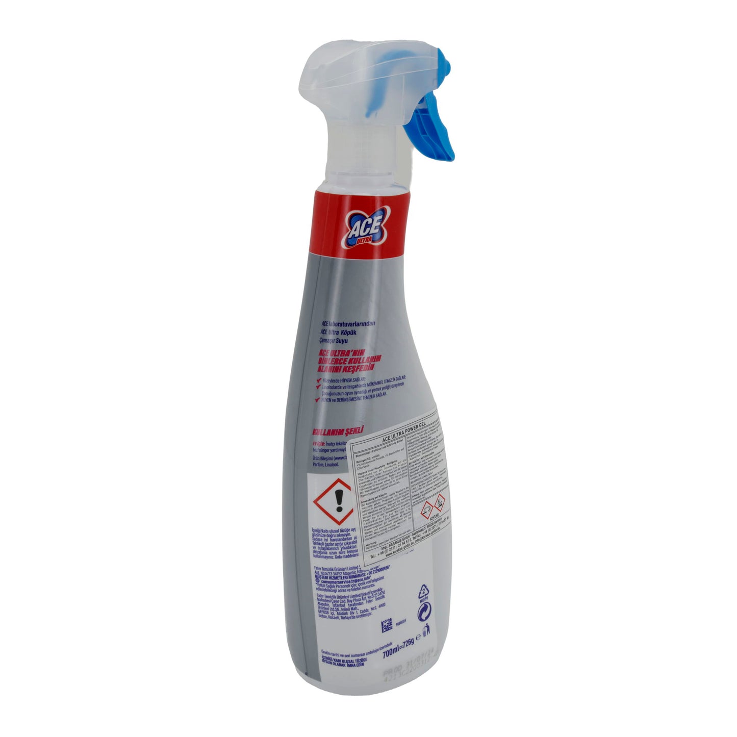 Power Gel Ace Ultra | Gel + Nettoyant Mousse | Avec pulvérisateur | 700 ml