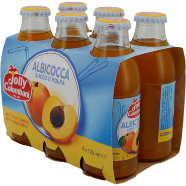 Meyve Suyu Jolly Colombani | Şeftali Suyu ve Püresi | Kayısı Suyu ve Meyve Eti ile | 750 ml (6x125 ml)
