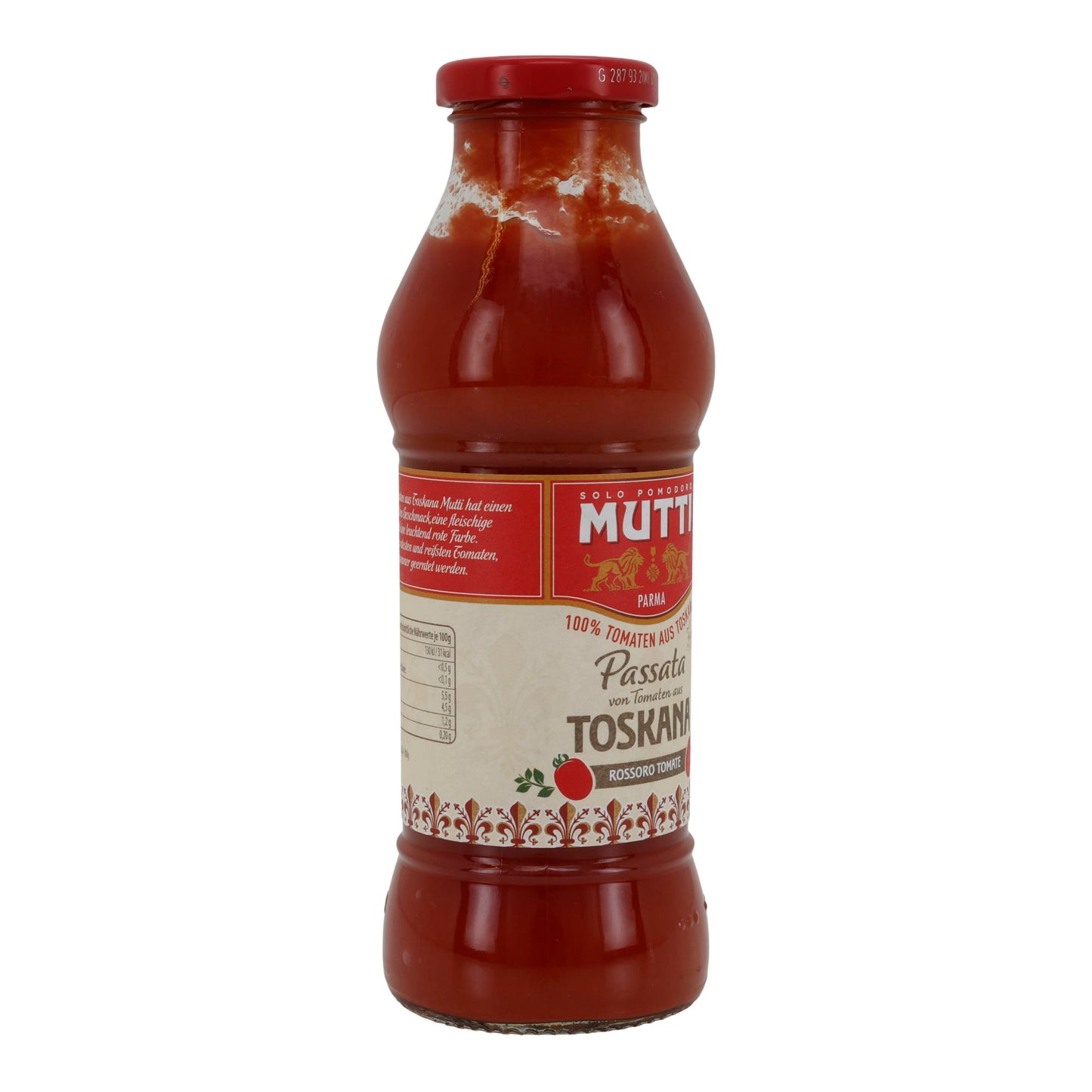Gepureerde tomaten Mutti | Passata | uit Toscane | 400 g glazen fles