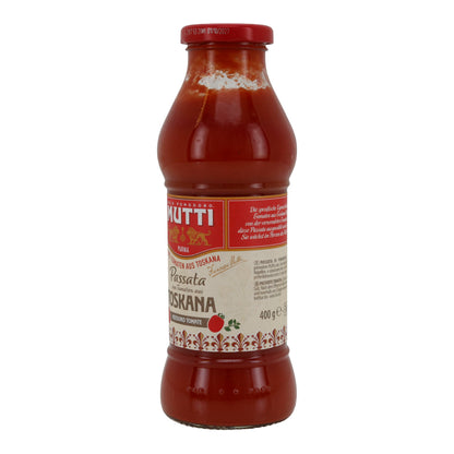 Gepureerde tomaten Mutti | Passata | uit Toscane | 400 g glazen fles