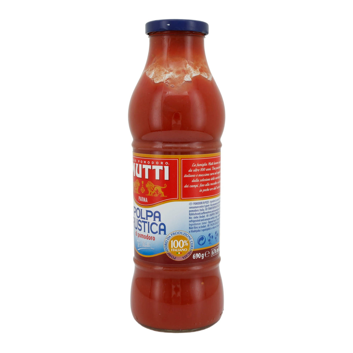 Tomatenmark-Pulpe Mutti | Polpa Rustica di Pomodoro | Hochwertig, authentische Saucen | 690 g