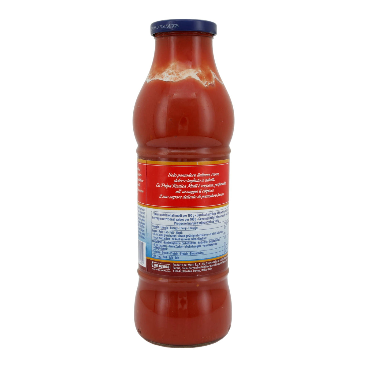 Tomatenmark-Pulpe Mutti | Polpa Rustica di Pomodoro | Hochwertig, authentische Saucen | 690 g MUTTI