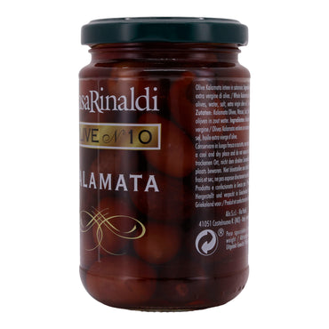 Olive Kalamata | In salamoia con olio extravergine di oliva | Ideali per piatti mediterranei | Barattolo da 300 g
