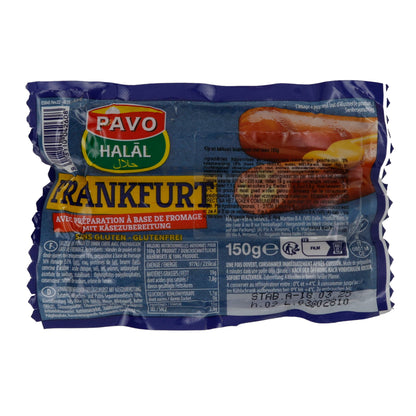Wurst Pavo Halal Frankfurt | Wurst | Glutenfrei und Halal-zertifiziert | 150 g