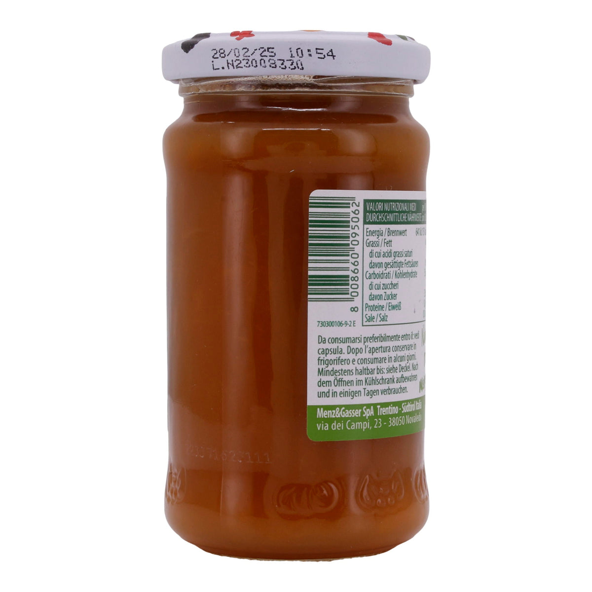 Konfitüre Menz & Gasser | Pfirsich-Maracuja Extra | Fruchtig, 30 % weniger Zucker | 240 g MENZ & GASSER