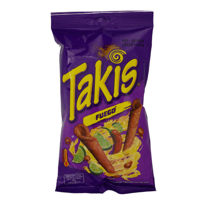 Tortilla-Rollen Takis | Fuego | Scharf, Chili-Limetten-Geschmack | 100g