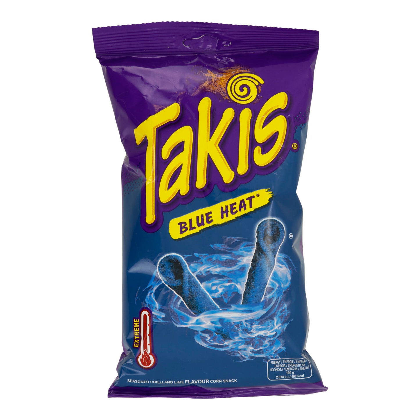 Takis Tortilla-Rollen | Blue Heat | Extrem scharf, Chili-Limetten-Geschmack | 100 g