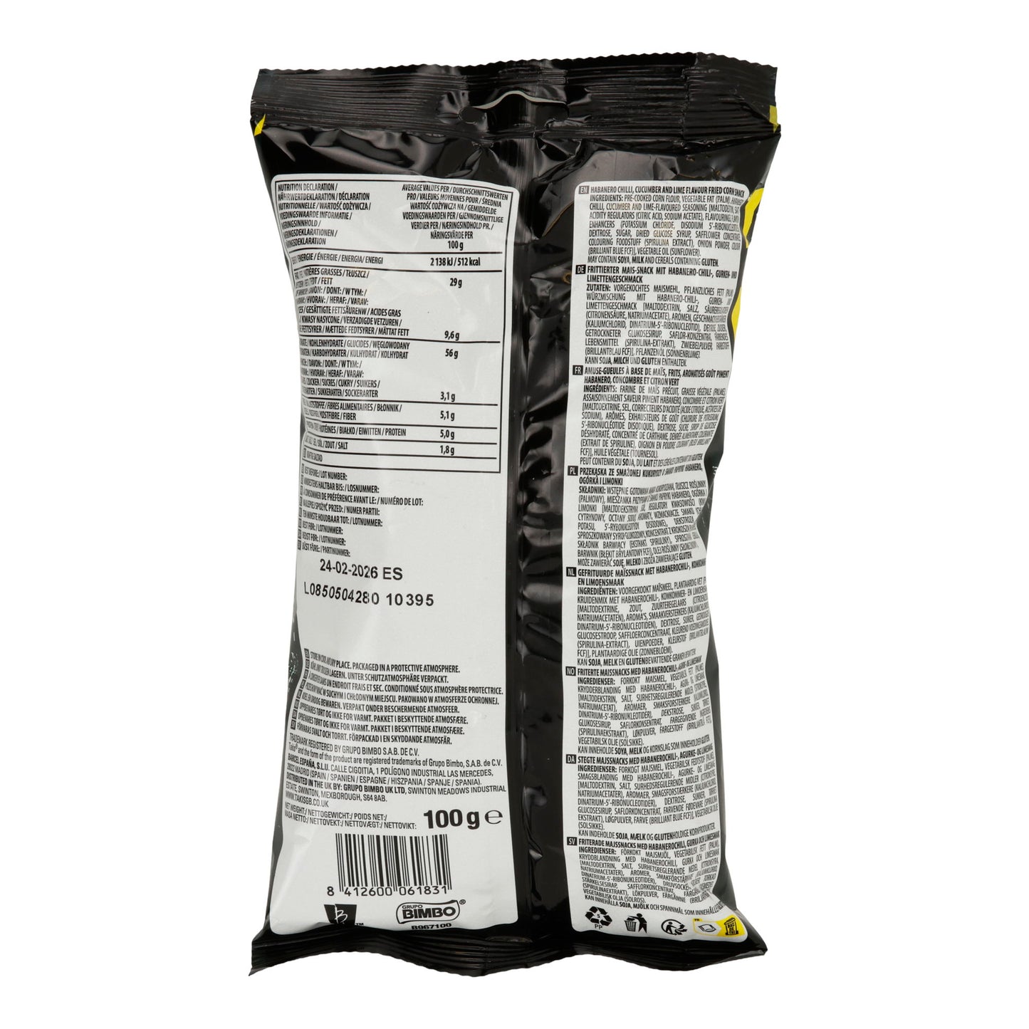 Takis Tortilla-Rollen | Zombie | Scharf, Habanero-Gurken-Limetten-Geschmack | 100 g