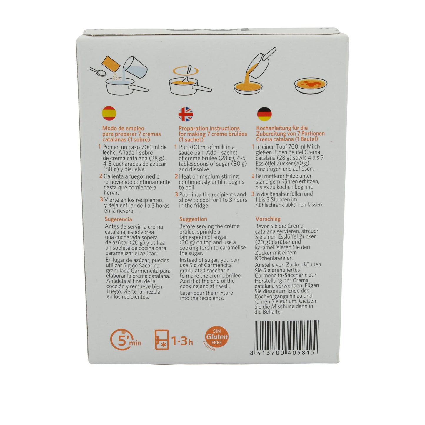 Carmencita Crema Catalana – Catalan Cream Powder – Gluten-Free, for 14 Servings (56 g)
