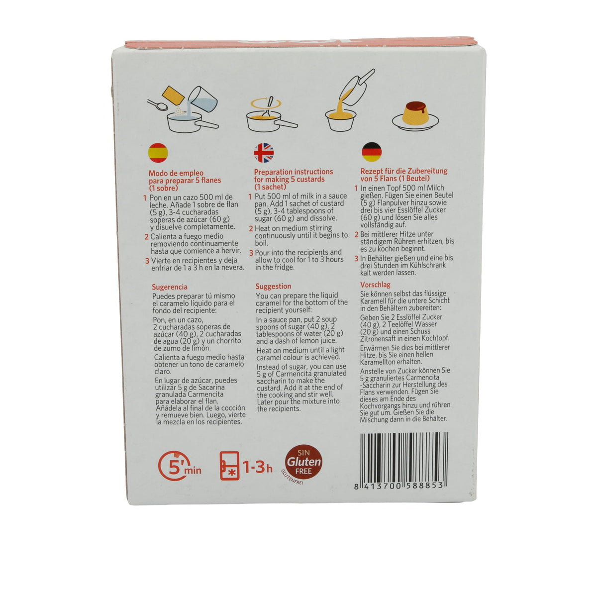 Flan Carmencita | Dessert | Klassisch, Glutenfrei, fettarm, ohne Zuckerzusatz, 20 Portionen