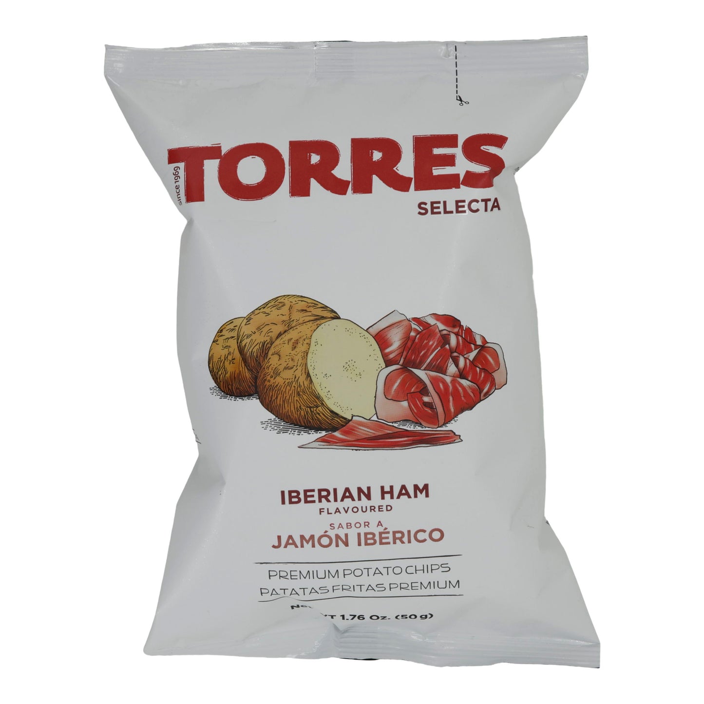 TORRES IBERIAN HAM POTATO CHIPS 50GR