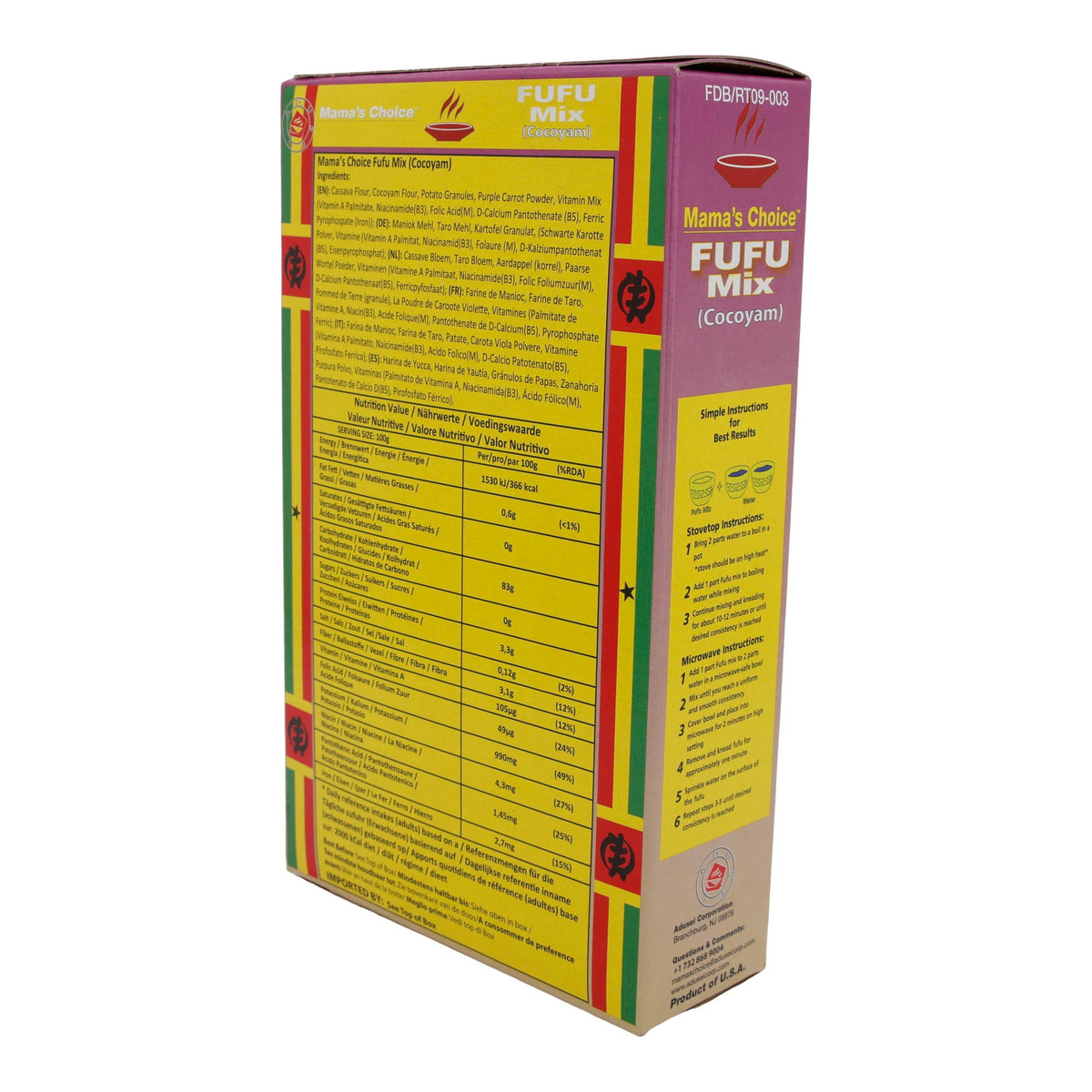 Fufu-Mehl Mama's Choice | Fufu Mix Cocoyam | Glutenfrei, angereichert mit Kochbanane und Yam | 624g