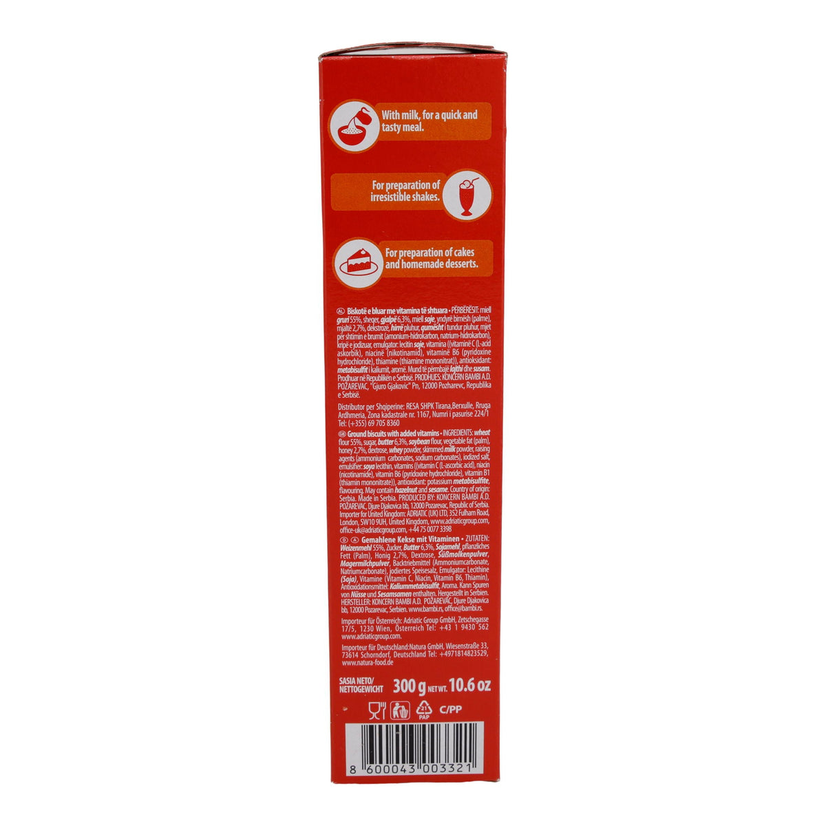 Ground Biscuits Bambi Lane | Fein gemahlene Kekse | Vielseitig verwendbar | 300 g