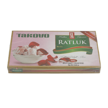 Lokum Takovo | Ratluk Rose | Turkish Delight with Rose Flavor | 450 g