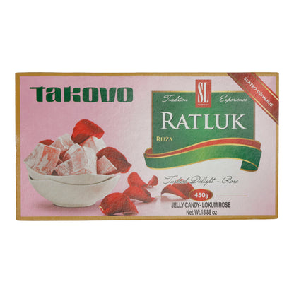 Lokum Takovo | Ratluk Rose | Turkse honing met rozenaroma | 450 g