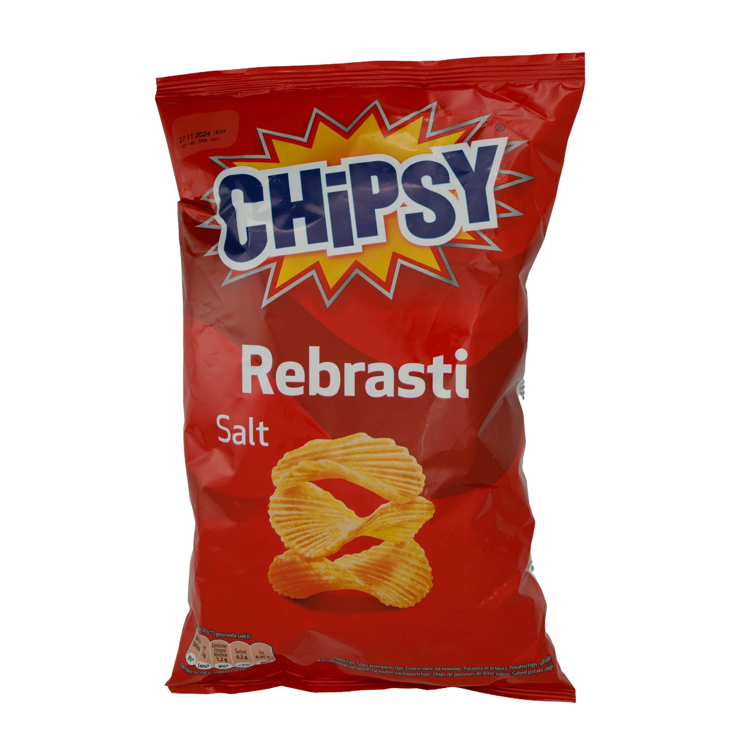 Kartoffelchips Chipsy | Rebrasti Zout | Knapperig, met zout | 140g