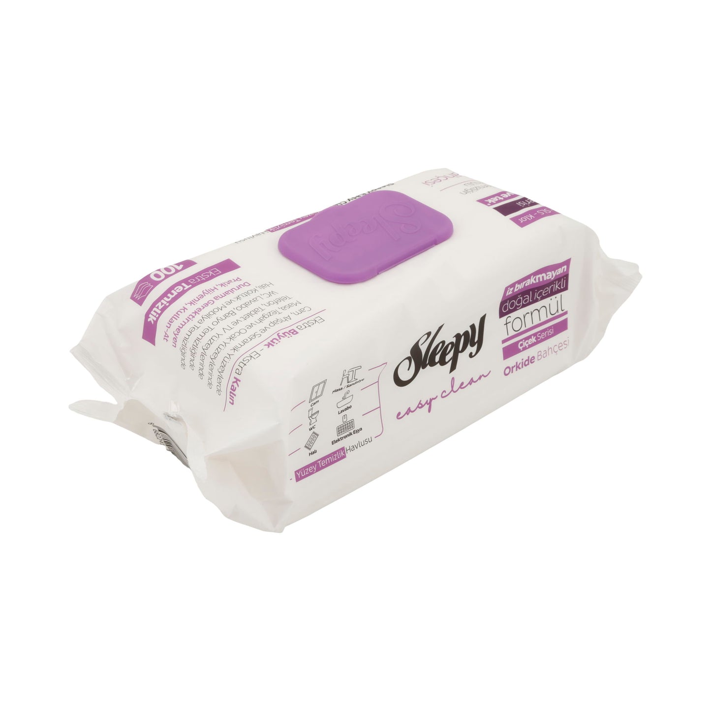 Reinigungstücher Sleepy Easy Clean | Feuchttücher Orchidee für Oberflächen | 100 Stück