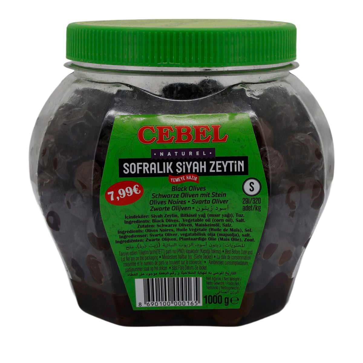 Oliven CEBEL | Sofralik Siyah Zeytin | Schwarze Oliven | 1000 g