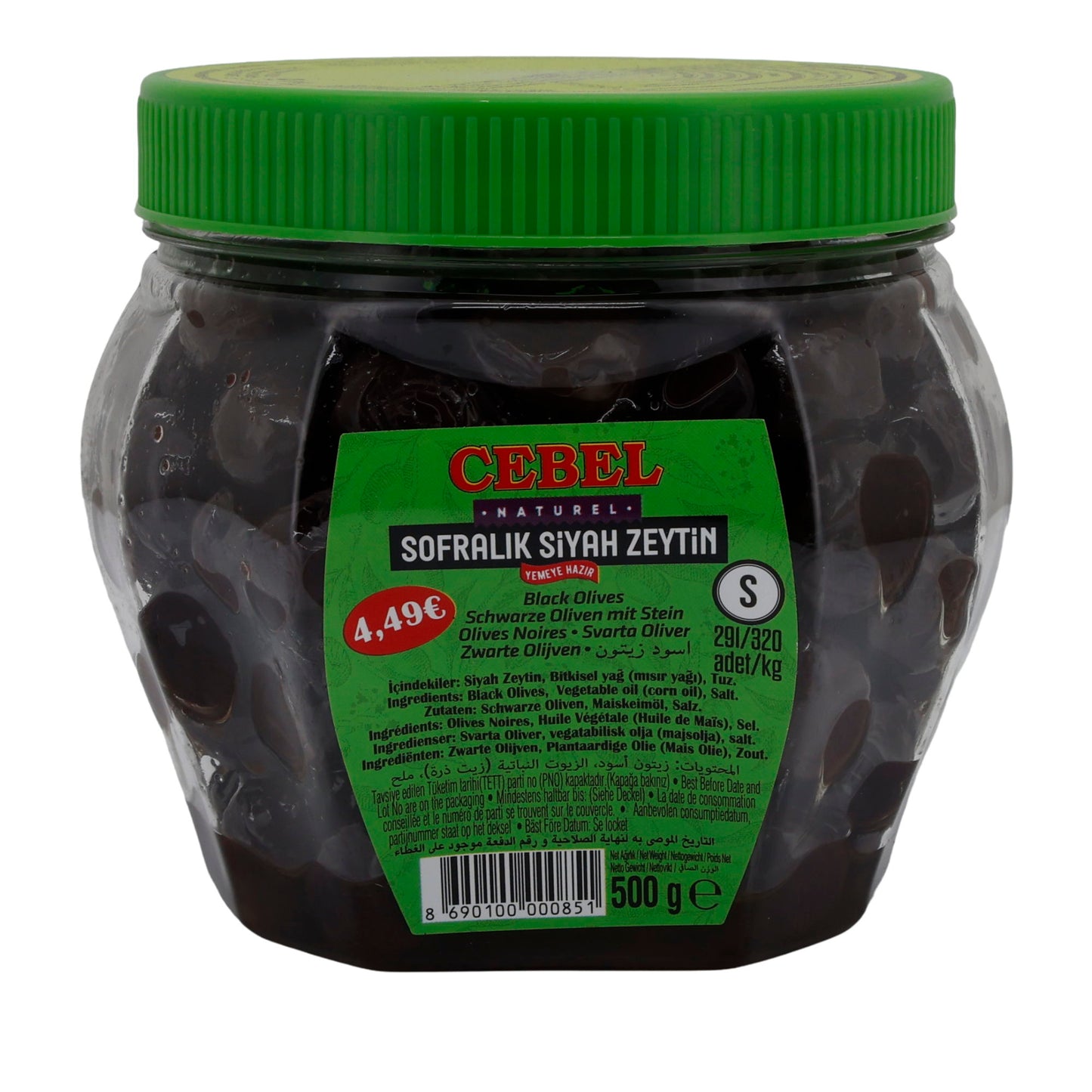 Olive nere Cebel | Sofralik Siyah Zeytin | Con nocciolo | 500 g
