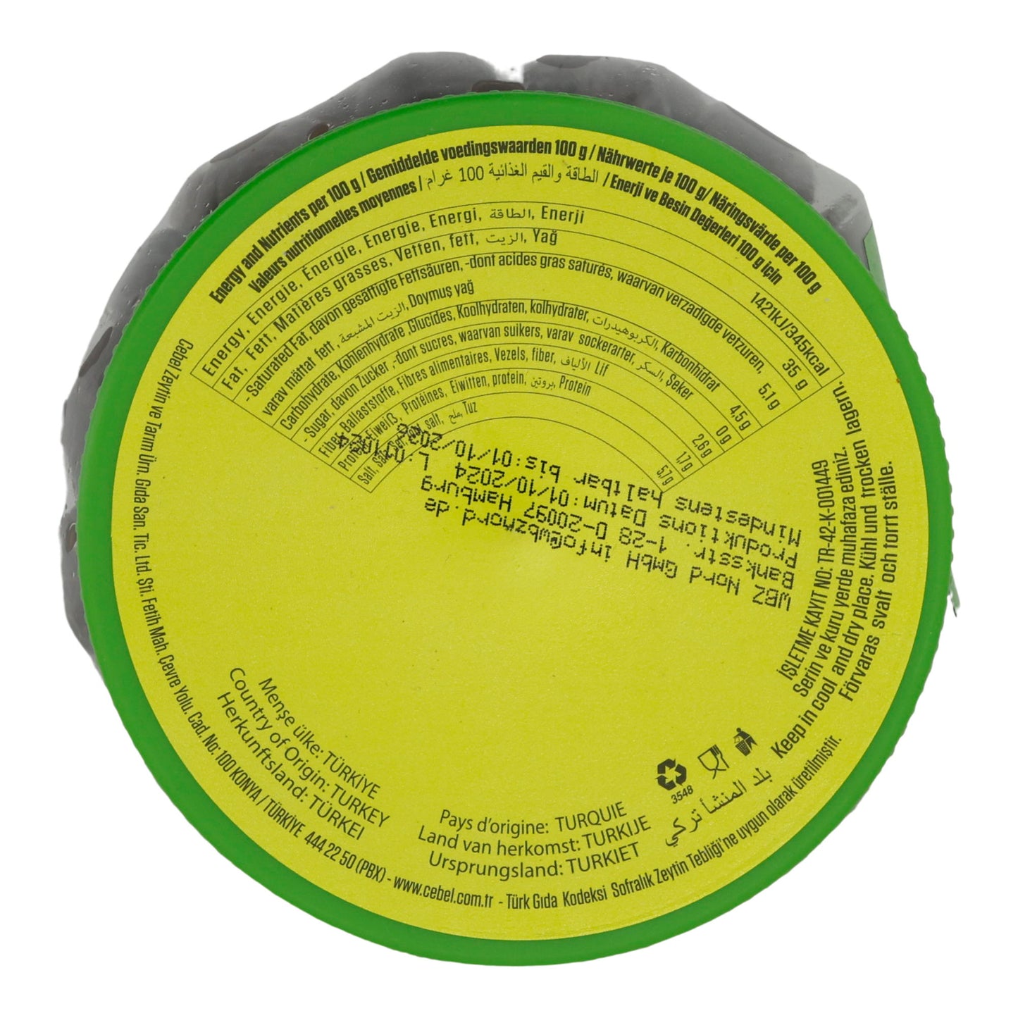 Olive nere Cebel | Sofralik Siyah Zeytin | Con nocciolo | 500 g
