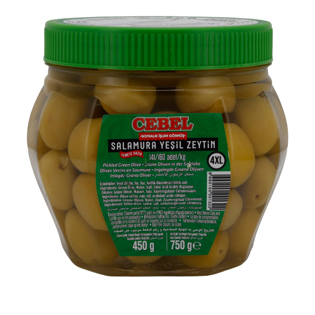 Cebel Green Olives in Brine – 750 g – Intense & Ready to Eat