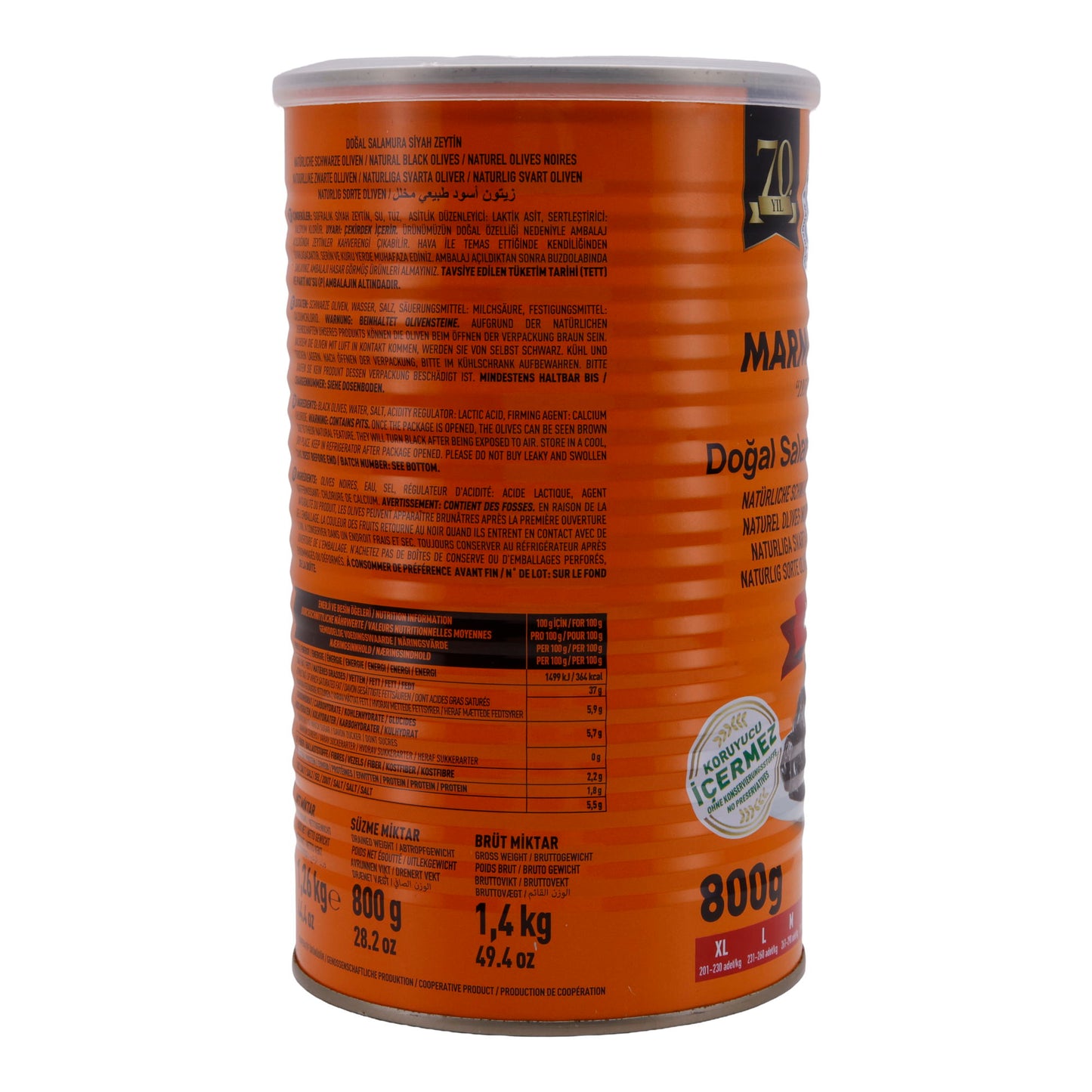 Salamura Siyah Zeytin Marmarabirlik | Olive nere naturali | Qualità di lusso | 800 g