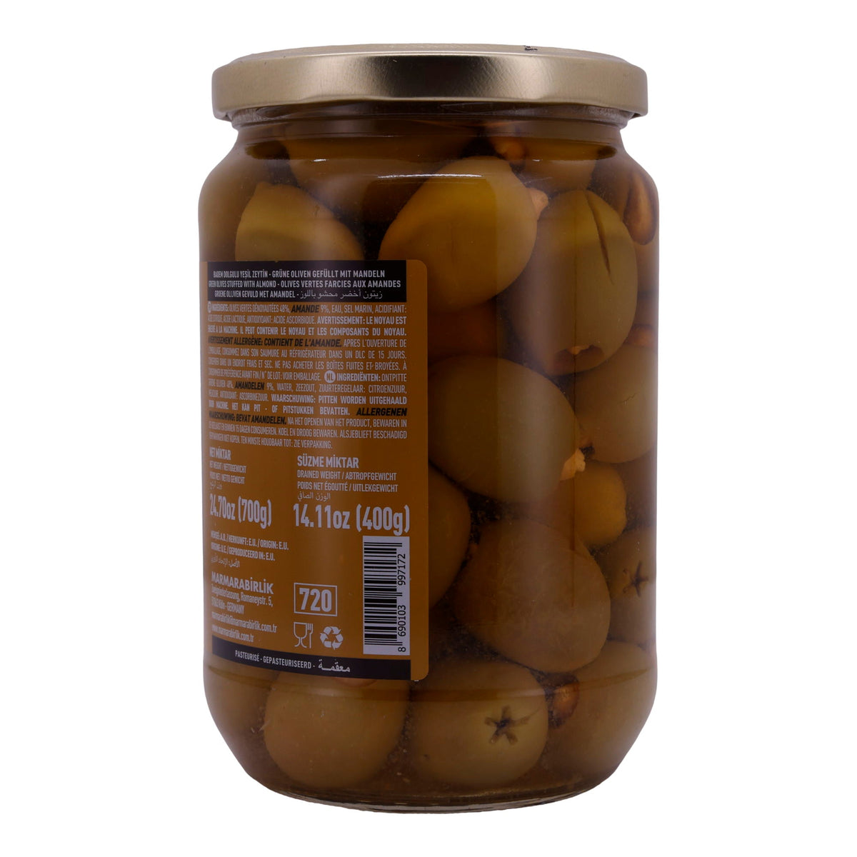 Oliven Marmarabirlik | Mit Mandeln | Badem Dolgulu | 700g MARMARABIRLIK