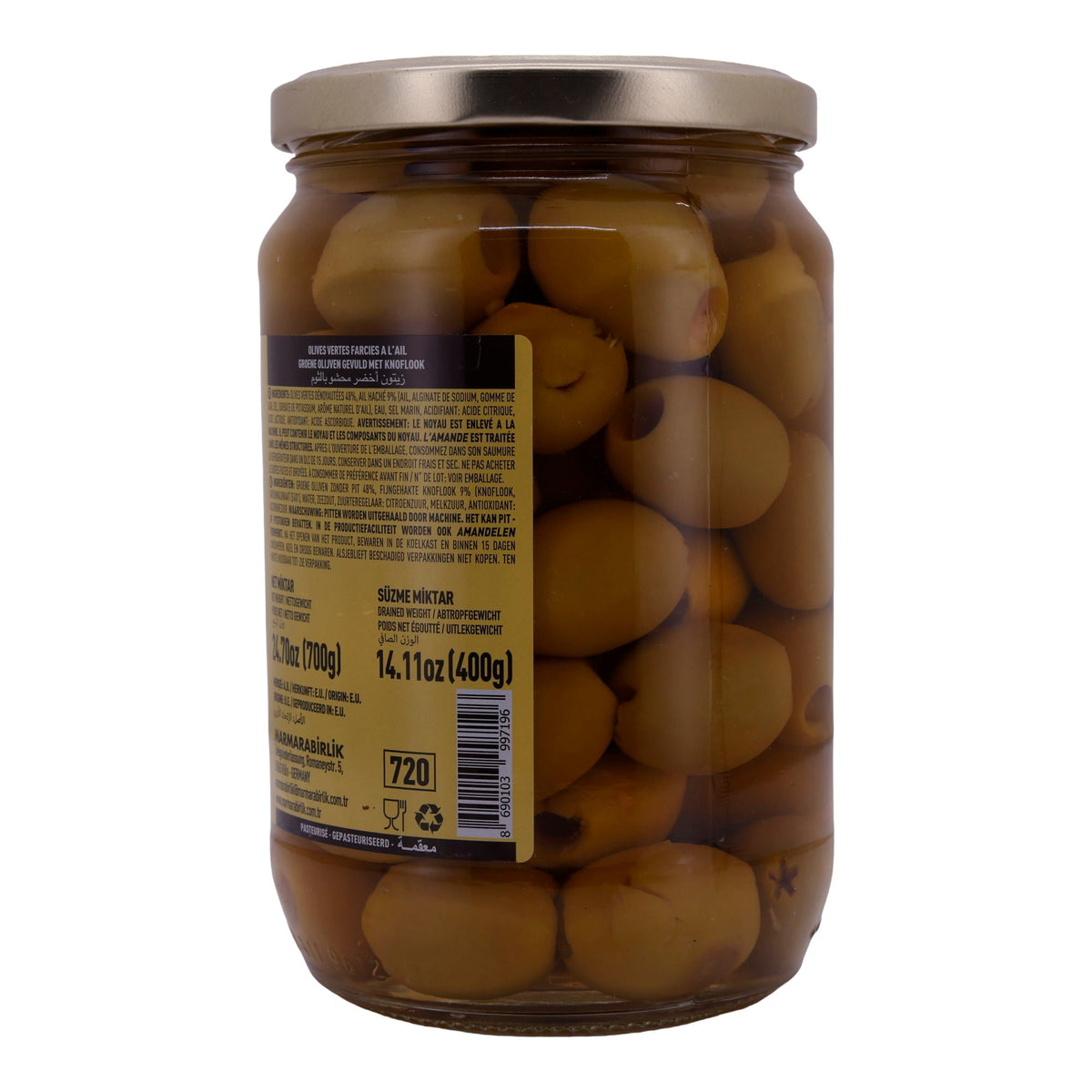Oliven Marmarabirlik | Mit Knoblauch | Sarımsak Dolgulu | 700g
