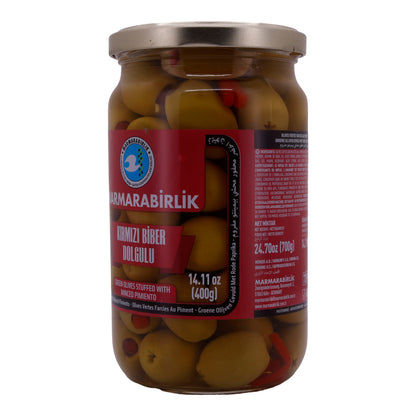 Zeytin Marmarabirlik | Yeşil Zeytin | Biber Ezmesi ile Doldurulmuş | 700g
